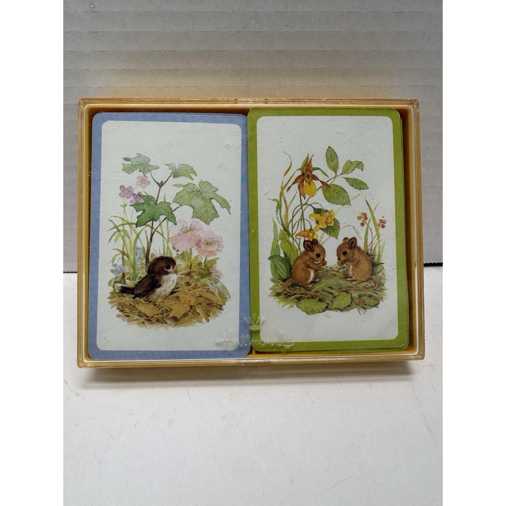 VTG Hallmark Playing Cards Mice & Birds Complete Vintage Bridge Set
